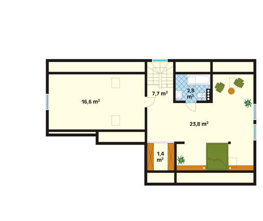 Projekt domu Sosna dr-S - rzut poddasza
