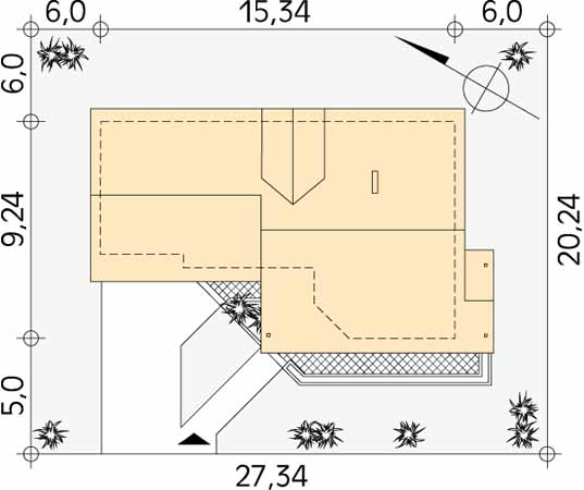 Projekt domu Sosna dr-S - usytuowanie na działce