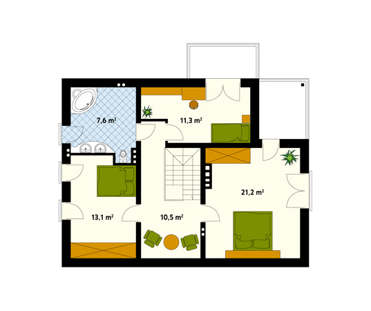 Projekt domu Sowa - rzut poddasza