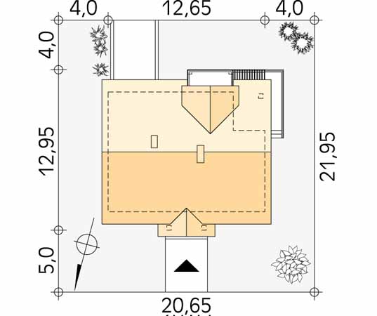 Projekt domu Sowa - usytuowanie na działce