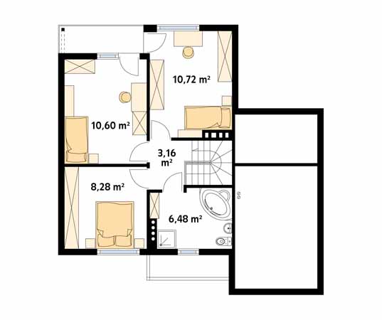 Projekt domu Stokrotka 2 dr-S - rzut poddasza
