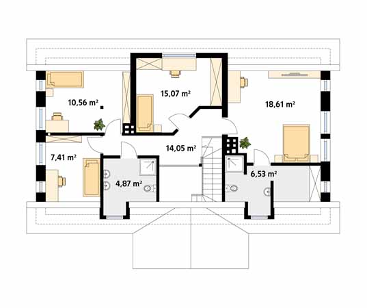 Projekt domu Świt 2 - rzut poddasza