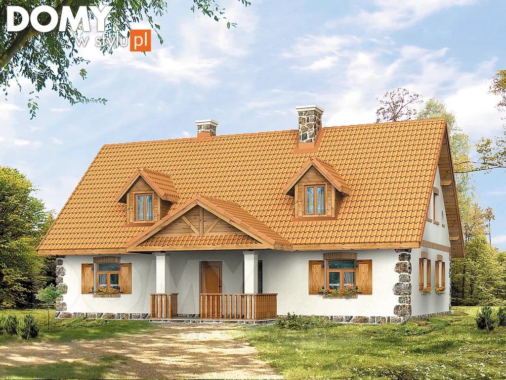 Projekt domu z poddaszem Świt 2 - wizualizacja frontowa