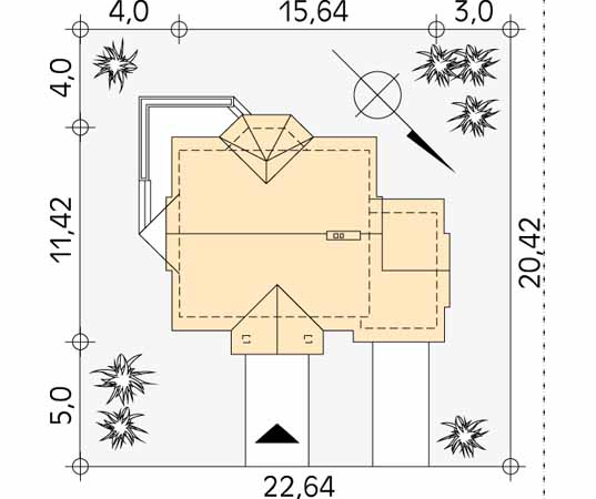 Projekt domu Symfonia 2 - usytuowanie na działce
