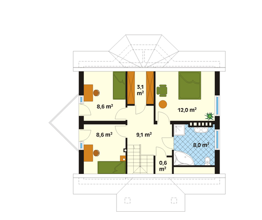Projekt domu Symfonia 3 - rzut poddasza