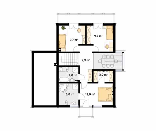 Projekt domu Syriusz dr-T - rzut poddasza