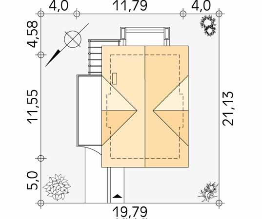 Projekt domu Szafir - usytuowanie na działce