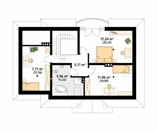 Projekt domu Szafran - rzut poddasza