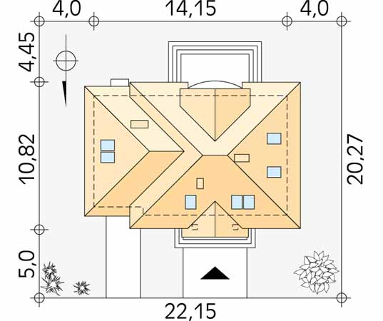 Projekt domu Szafran - usytuowanie na działce