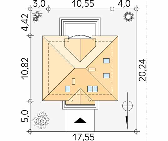 Projekt domu Szafran 2 - usytuowanie na działce