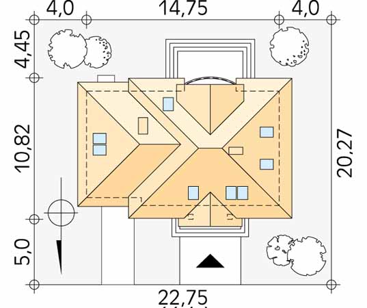 Projekt domu Szafran 4 - usytuowanie na działce