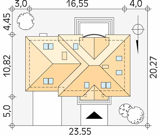 Projekt domu Szafran 5 - usytuowanie na działce