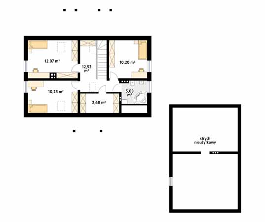 Projekt domu Szpak 2 - rzut poddasza