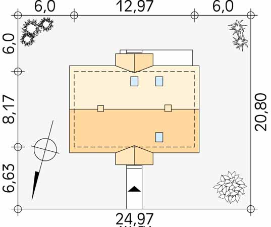 Projekt domu Szpak dr-S - usytuowanie na działce