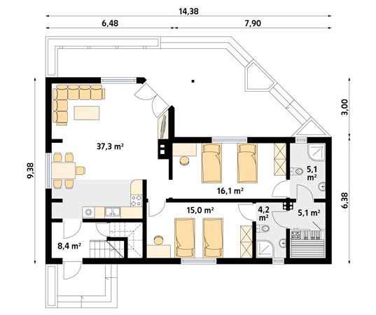 Projekt domu Szyper 10 dr-ST - rzut parteru