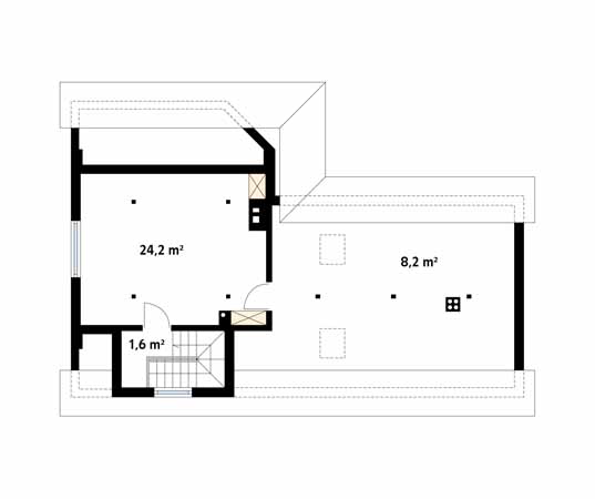 Projekt domu Szyper 10 dr-ST - rzut poddasza