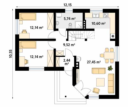 Projekt domu Szyper 11 - rzut parteru