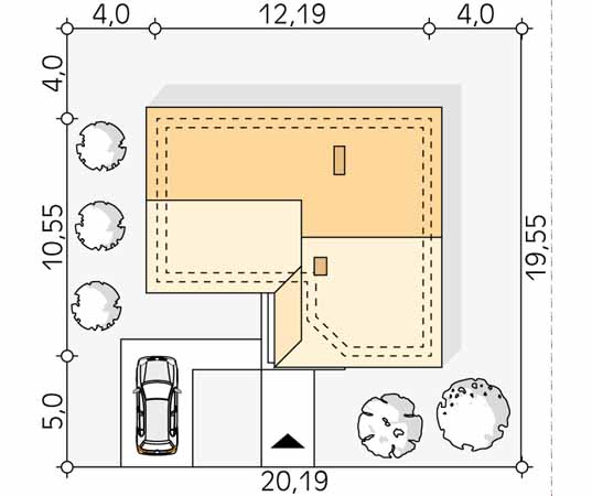 Projekt domu Szyper 11 - usytuowanie na działce