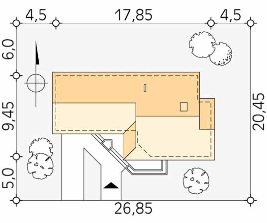 Projekt domu Szyper 2 dr-S - usytuowanie na działce