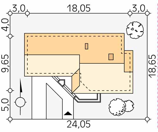 Projekt domu Szyper 3 - usytuowanie na działce