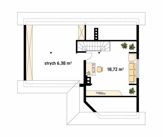 Projekt domu Szyper 5 - rzut poddasza