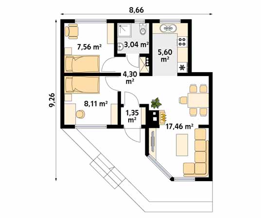 Projekt domu Szyper 6 dr-S - rzut parteru