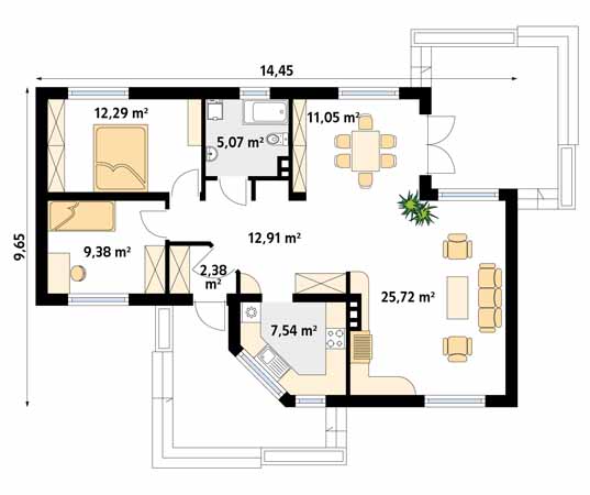 Projekt domu Szyper 8 - rzut parteru