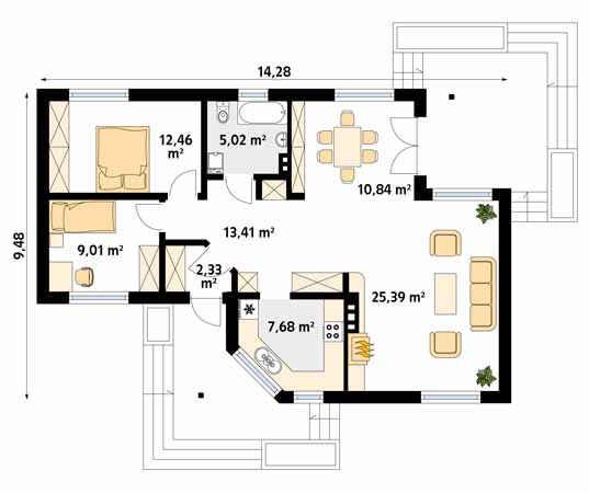 Projekt domu Szyper 8 dr-S - rzut parteru