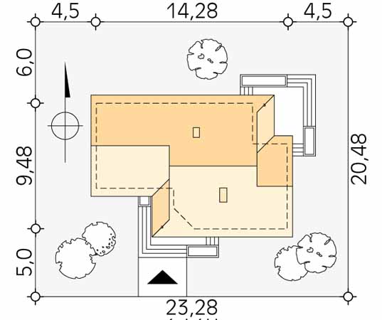Projekt domu Szyper 8 dr-S - usytuowanie na działce