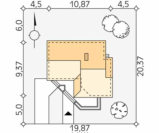 Projekt domu Szyper dr-S - usytuowanie na działce