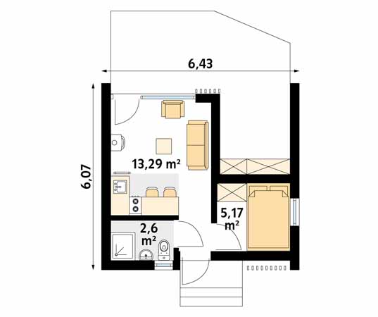 Projekt domu Szyszka 2 dr-S - rzut parteru