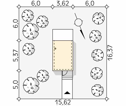 Projekt domu Szyszka dr-S - usytuowanie na działce