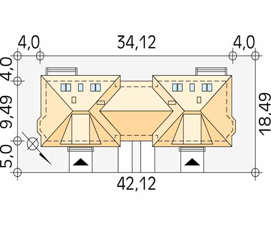 Projekt domu Tajfun - usytuowanie na działce