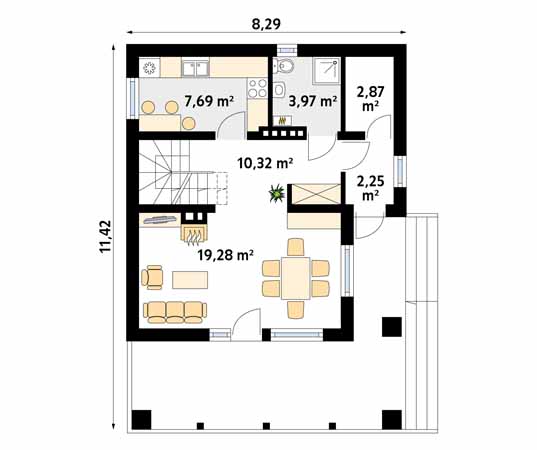Projekt domu Takt 2 - rzut parteru