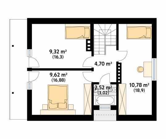 Projekt domu Takt 3 - rzut poddasza