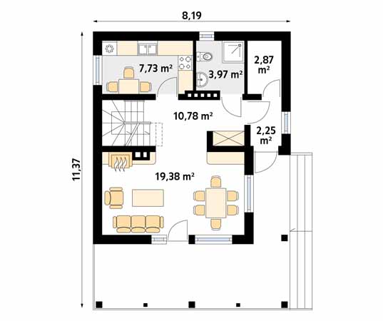 Projekt domu Takt 4 - rzut parteru