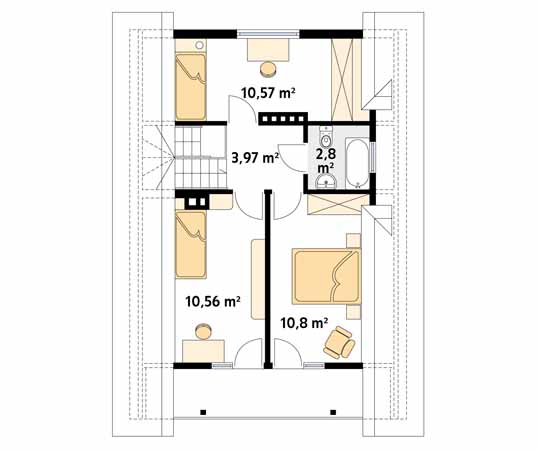 Projekt domu Takt 4 - rzut poddasza