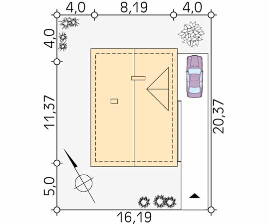 Projekt domu Takt 4 - usytuowanie na działce