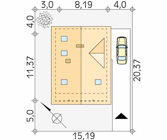 Projekt domu Takt 5 - usytuowanie na działce