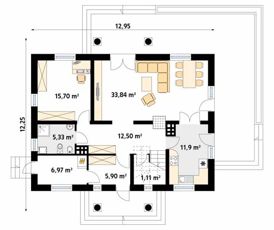 Projekt domu Talar - rzut parteru