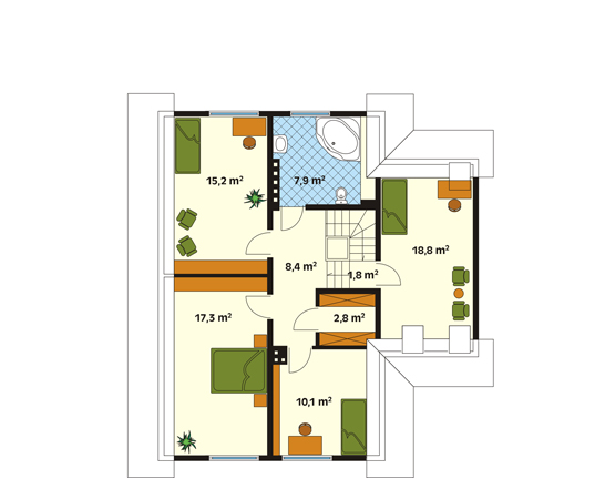 Projekt domu Tango - rzut poddasza