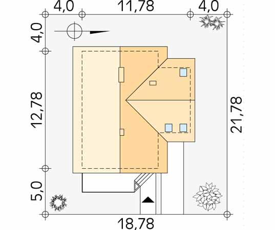 Projekt domu Tango - usytuowanie na działce
