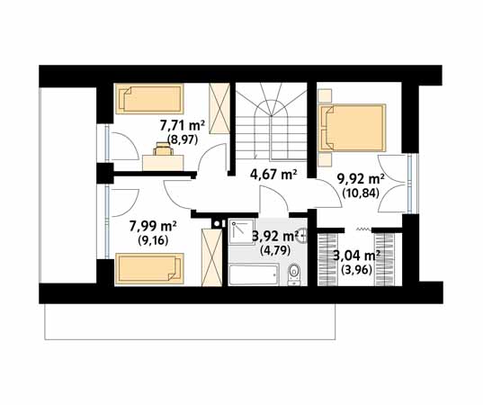 Projekt domu Teja - rzut poddasza
