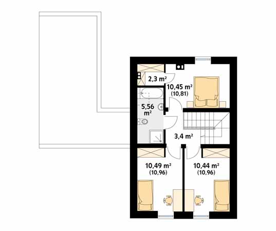 Projekt domu Teo 2 - rzut poddasza