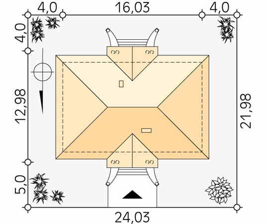 Projekt domu Tercja - usytuowanie na działce