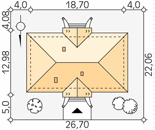 Projekt domu Tercja 2 - usytuowanie na działce