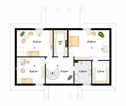 Projekt domu Tercja 5 - rzut poddasza