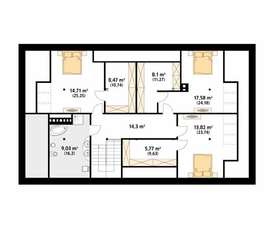 Projekt domu Tercja 7 - rzut poddasza