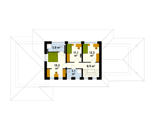 Projekt domu Terra - rzut piętra