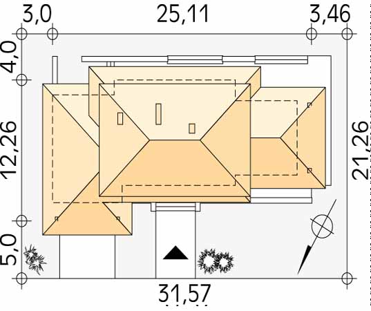 Projekt domu Terra - usytuowanie na działce